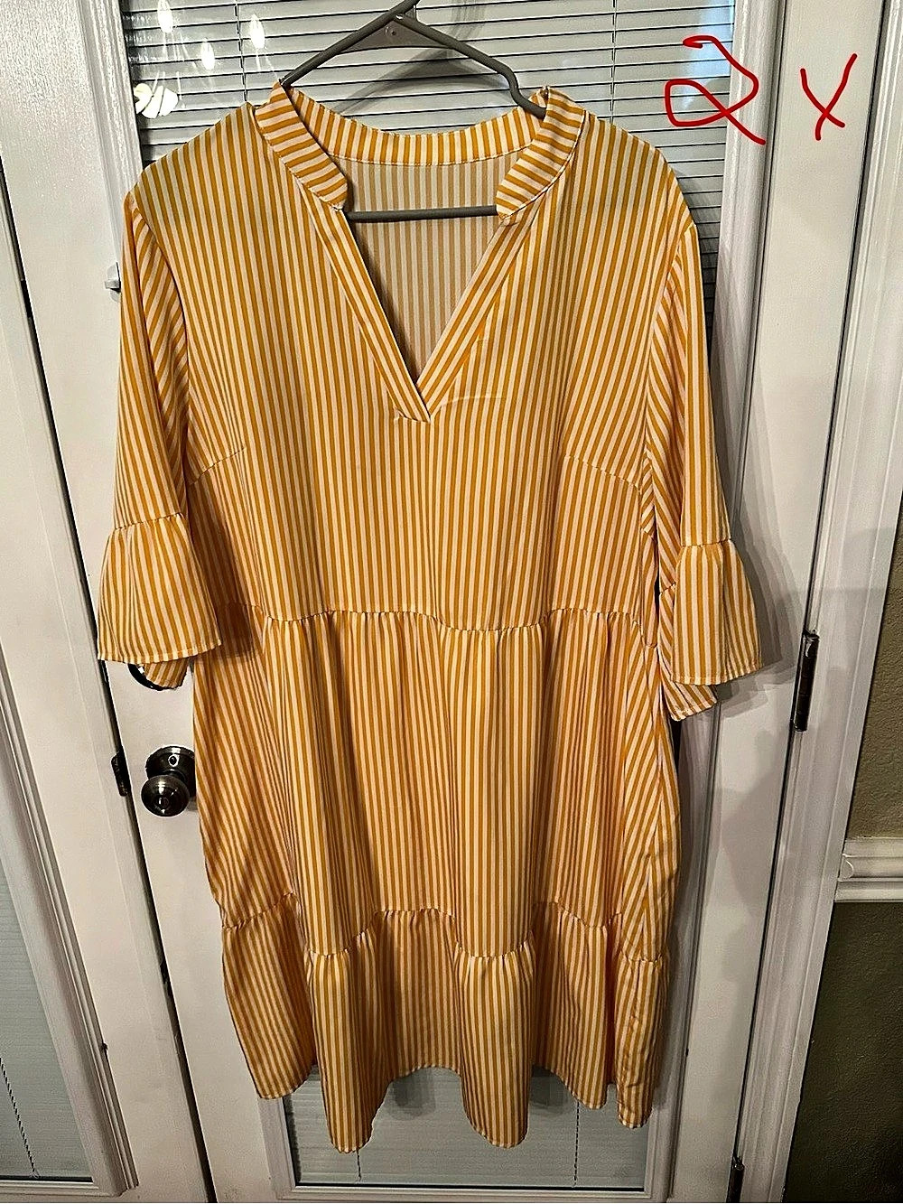 Striped Tiered Midi Dress
